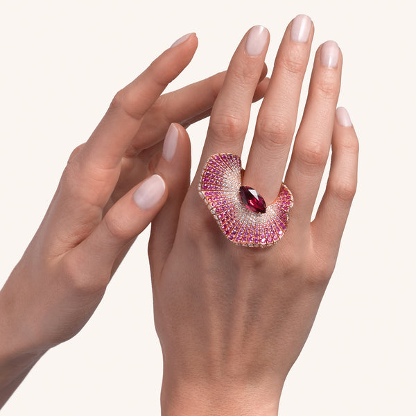 Abissi ring with rubellite