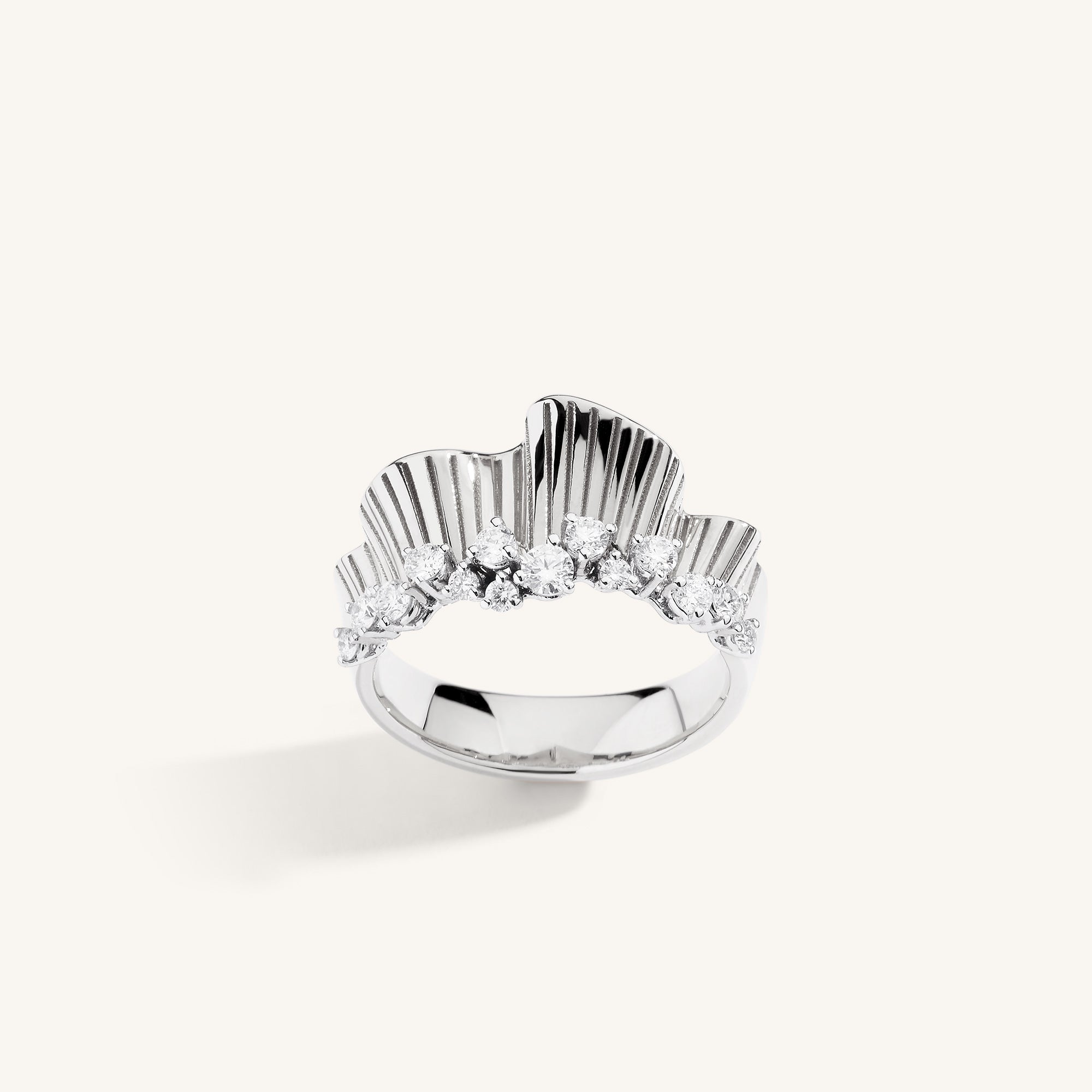 Sun With Diamond Rays Rays of Sun ring with white diamonds