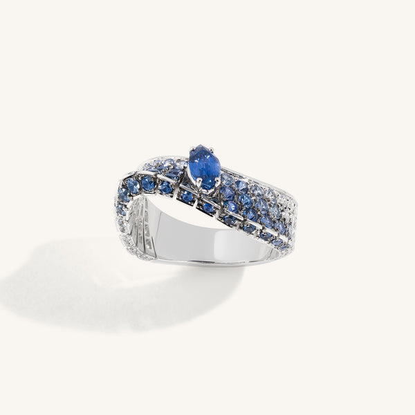 Abissi ring with sapphires