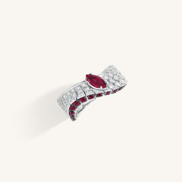 Abissi ring with rubies