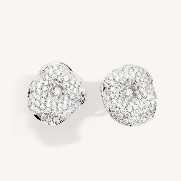Moon Flowers earrings with white diamonds