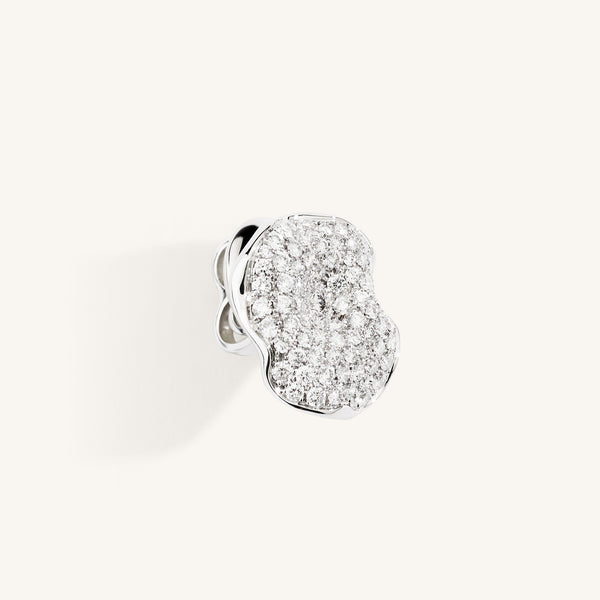 Moon Flowers earrings with white diamonds