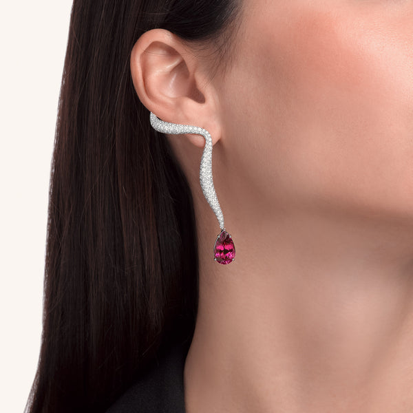 Venere earrings with rubellite