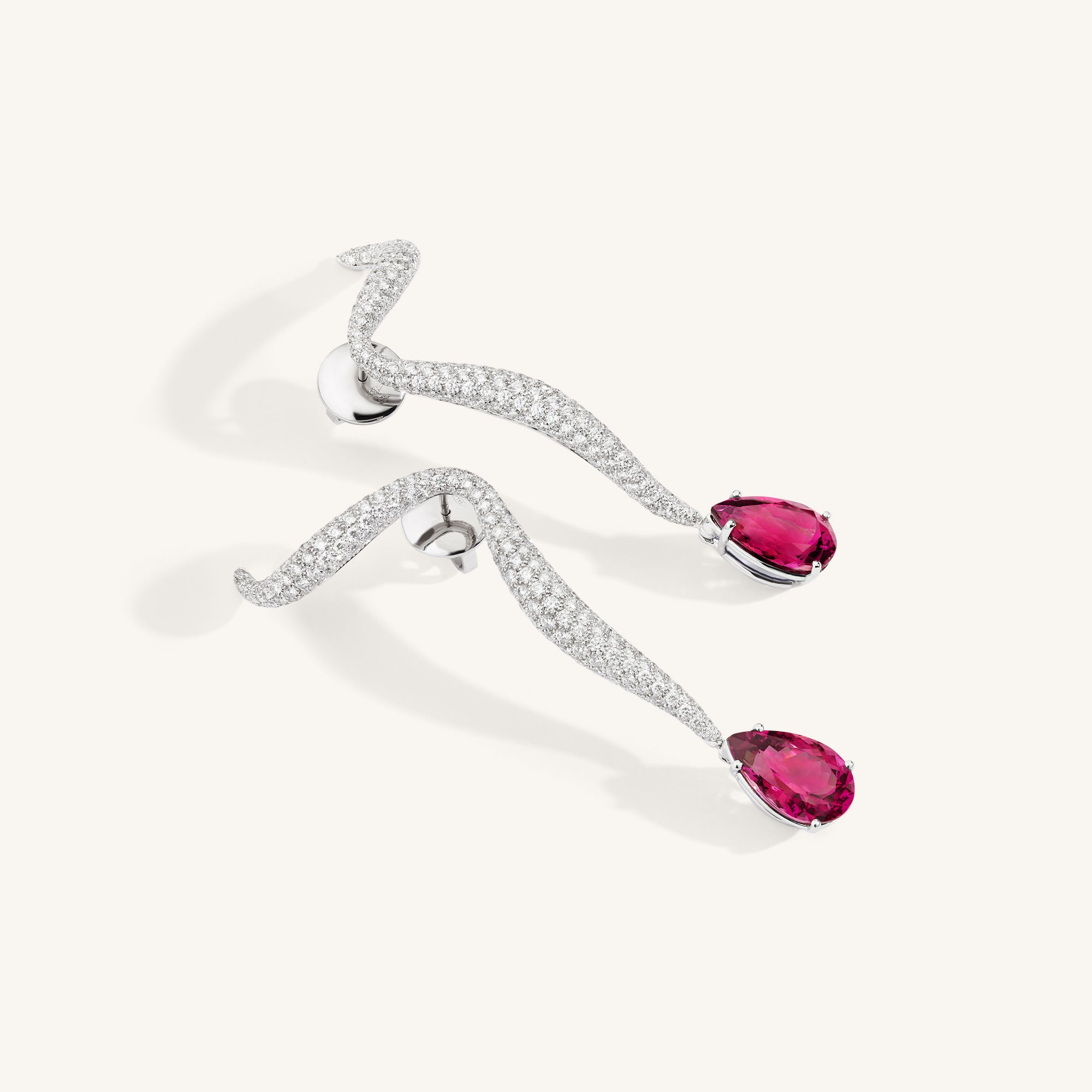 Venere earrings with rubellite