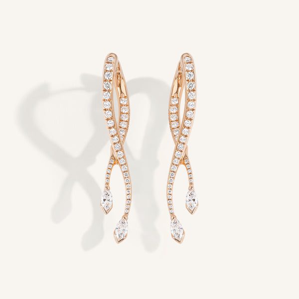 You & Me earrings with diamonds