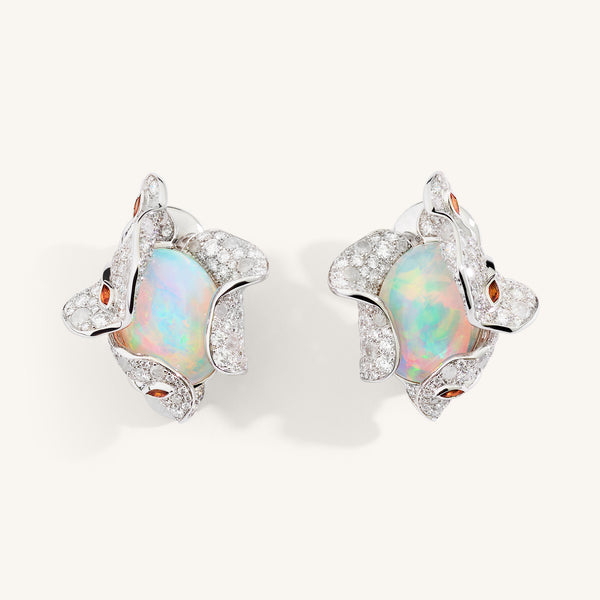 Whispers earrings with opals, sapphires and white/ice diamonds