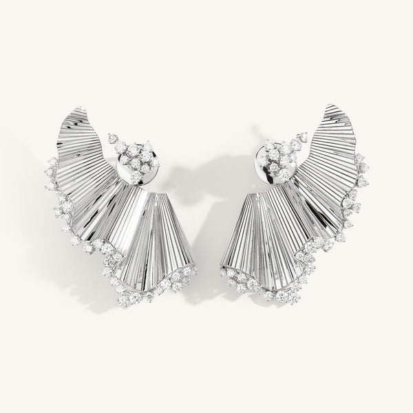 Rays of Sun earrings with white diamonds