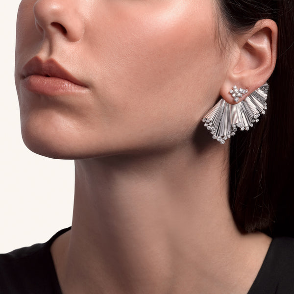 Rays of Sun earrings with white diamonds