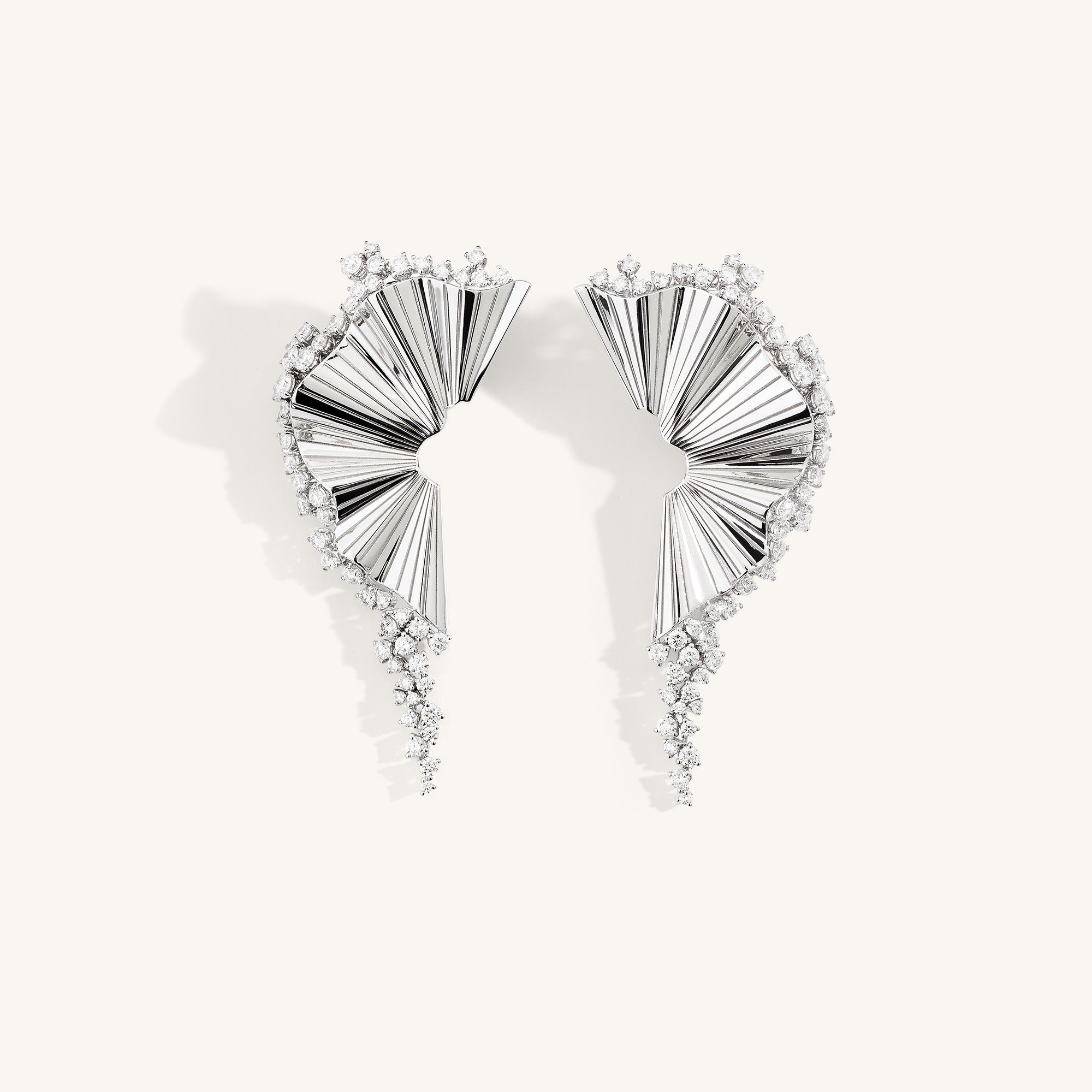 Rays of Sun earrings with white diamonds