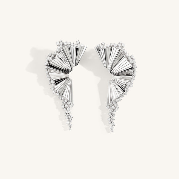 Rays of Sun earrings with white diamonds