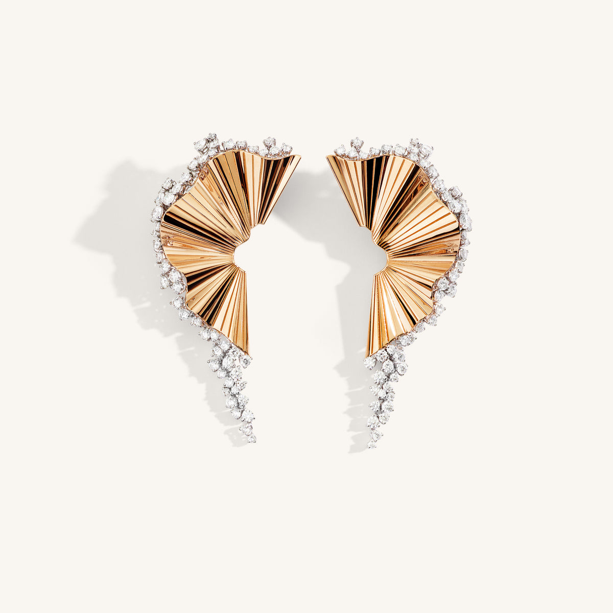 Sun With Diamond Rays SIBLINGS Rays of Sun earrings with white diamonds BO8550
