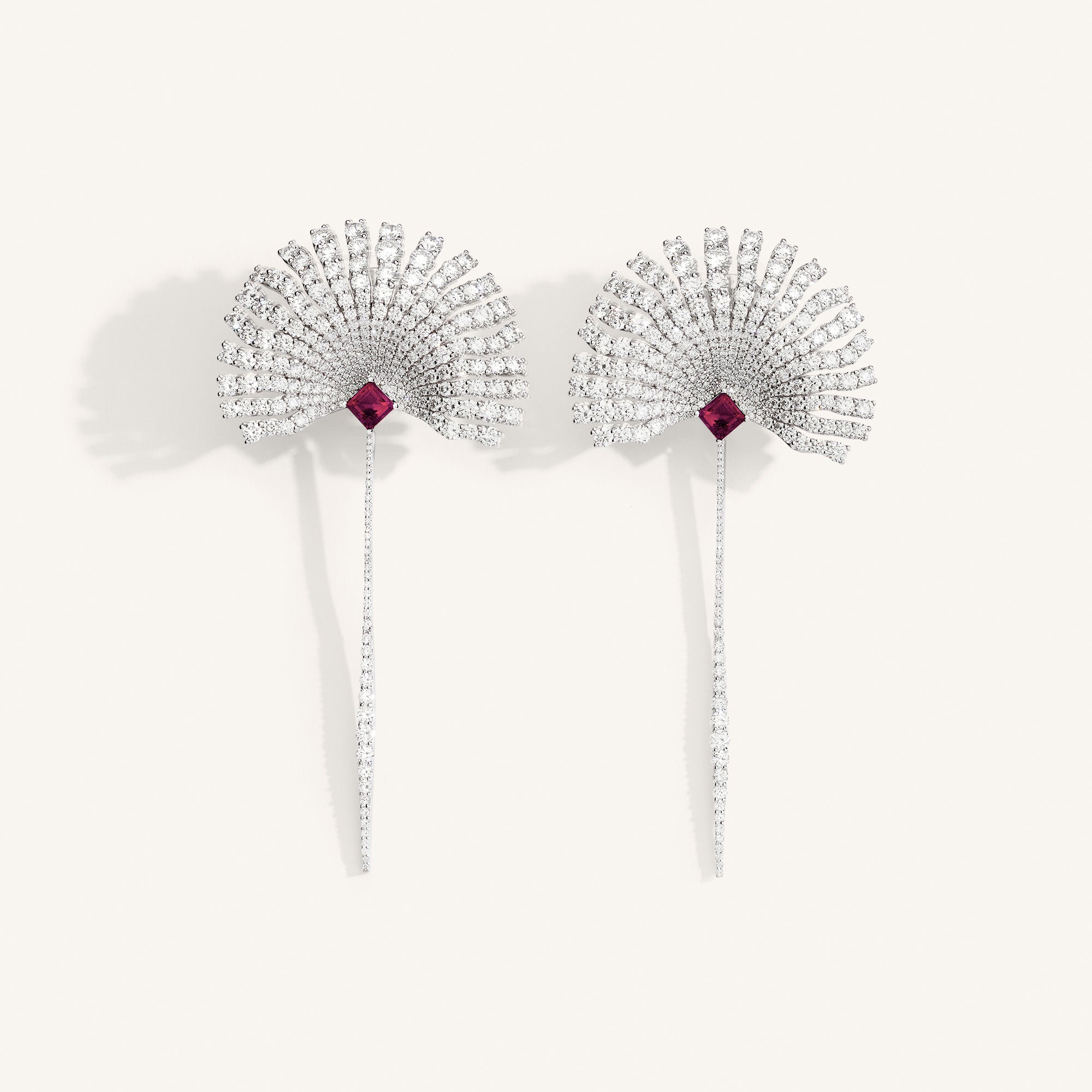 Charm Exotique earrings with rubies