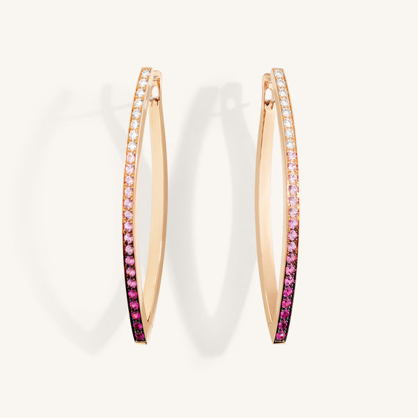 Lia earrings with white diamonds and pink sapphires