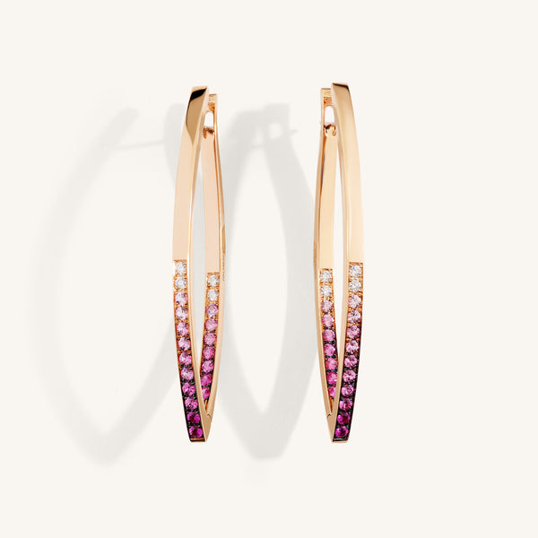 Lia earrings with white diamonds and pink sapphires