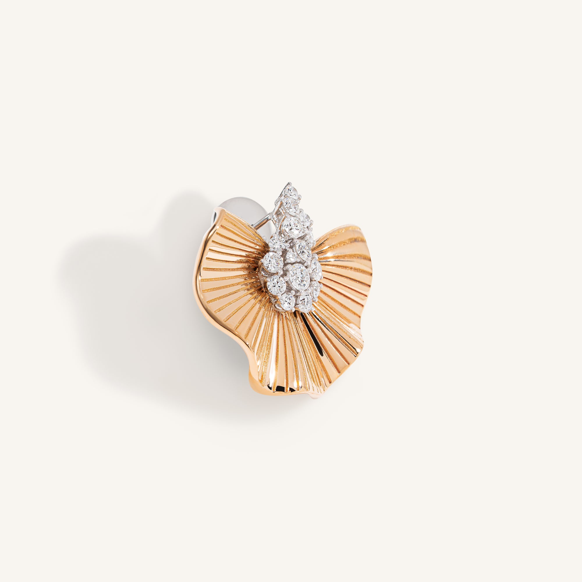 Rays of Sun earrings with white diamonds