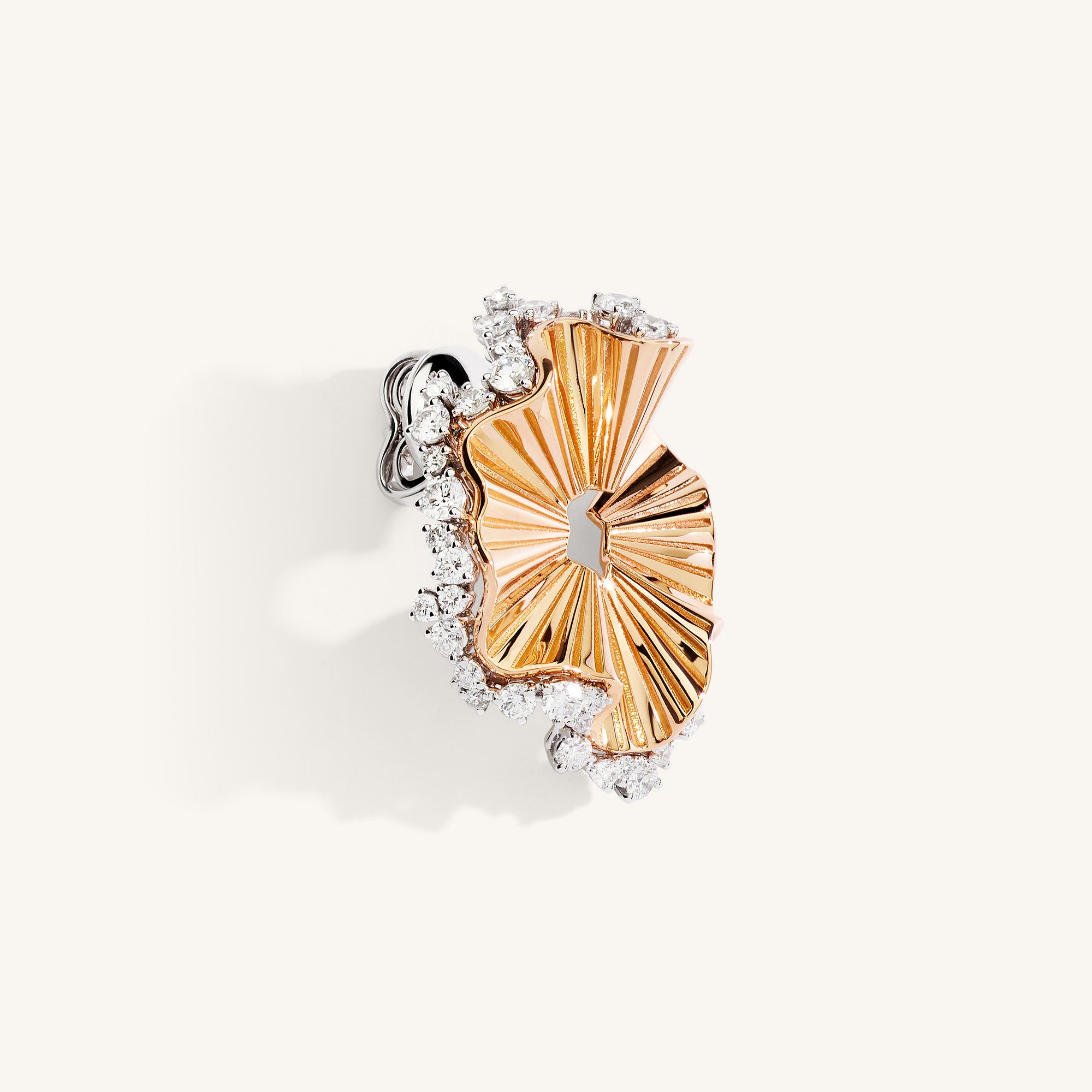 Rays of Sun earrings with white diamonds