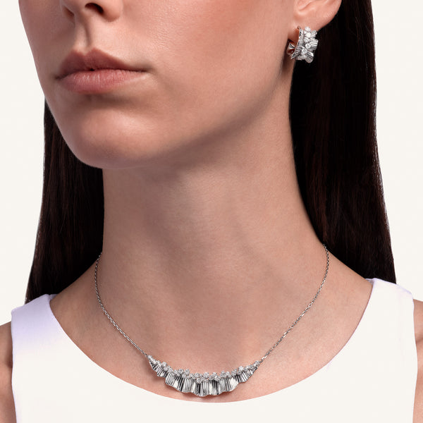 Rays of Sun earrings with white diamonds