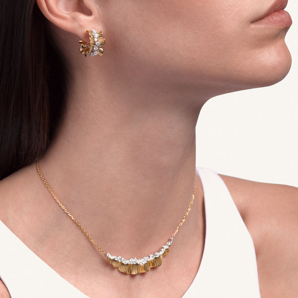 Rays of Sun earrings with white diamonds