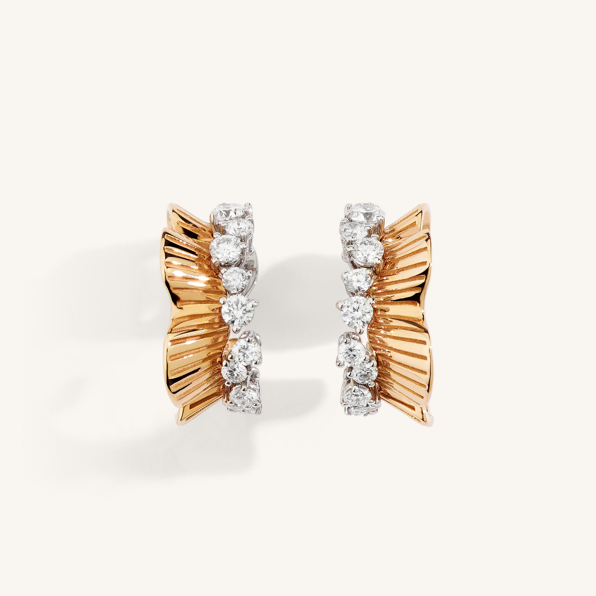 Rays of Sun earrings with white diamonds