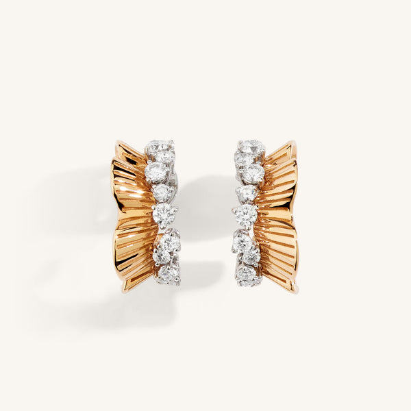 Rays of Sun earrings with white diamonds