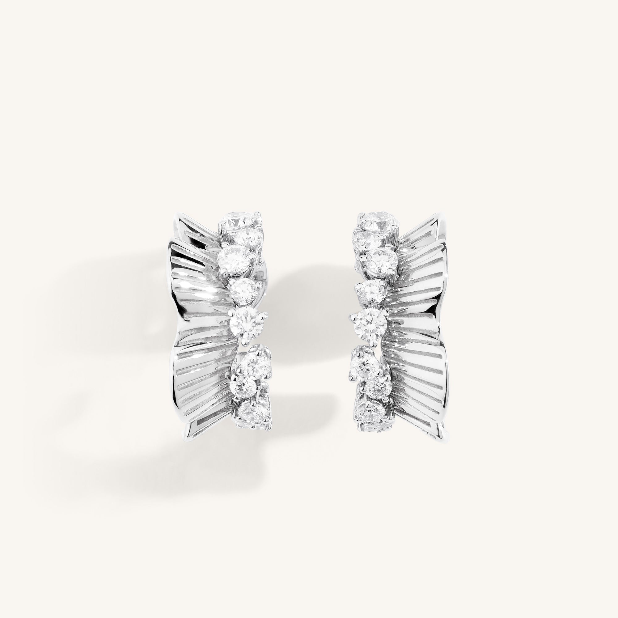 Rays of Sun earrings with white diamonds