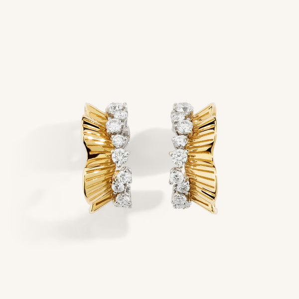 Rays of Sun earrings with white diamonds