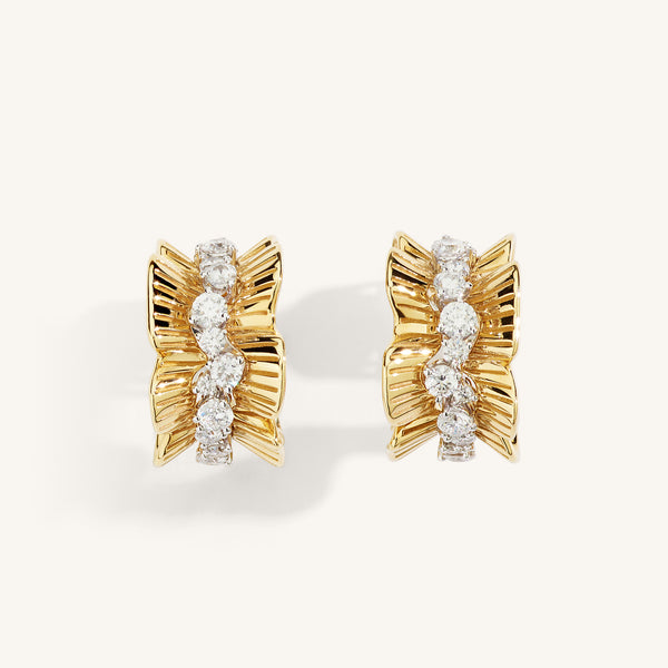 Rays of Sun earrings with white diamonds