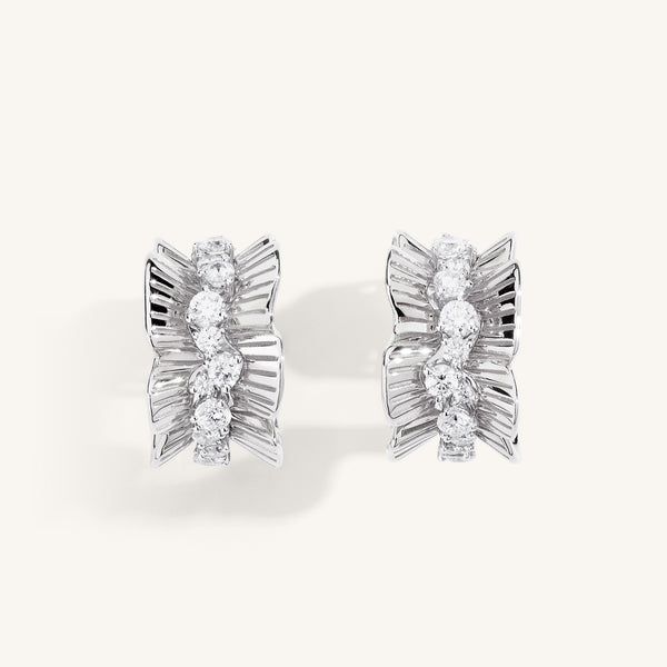 Rays of Sun earrings with white diamonds