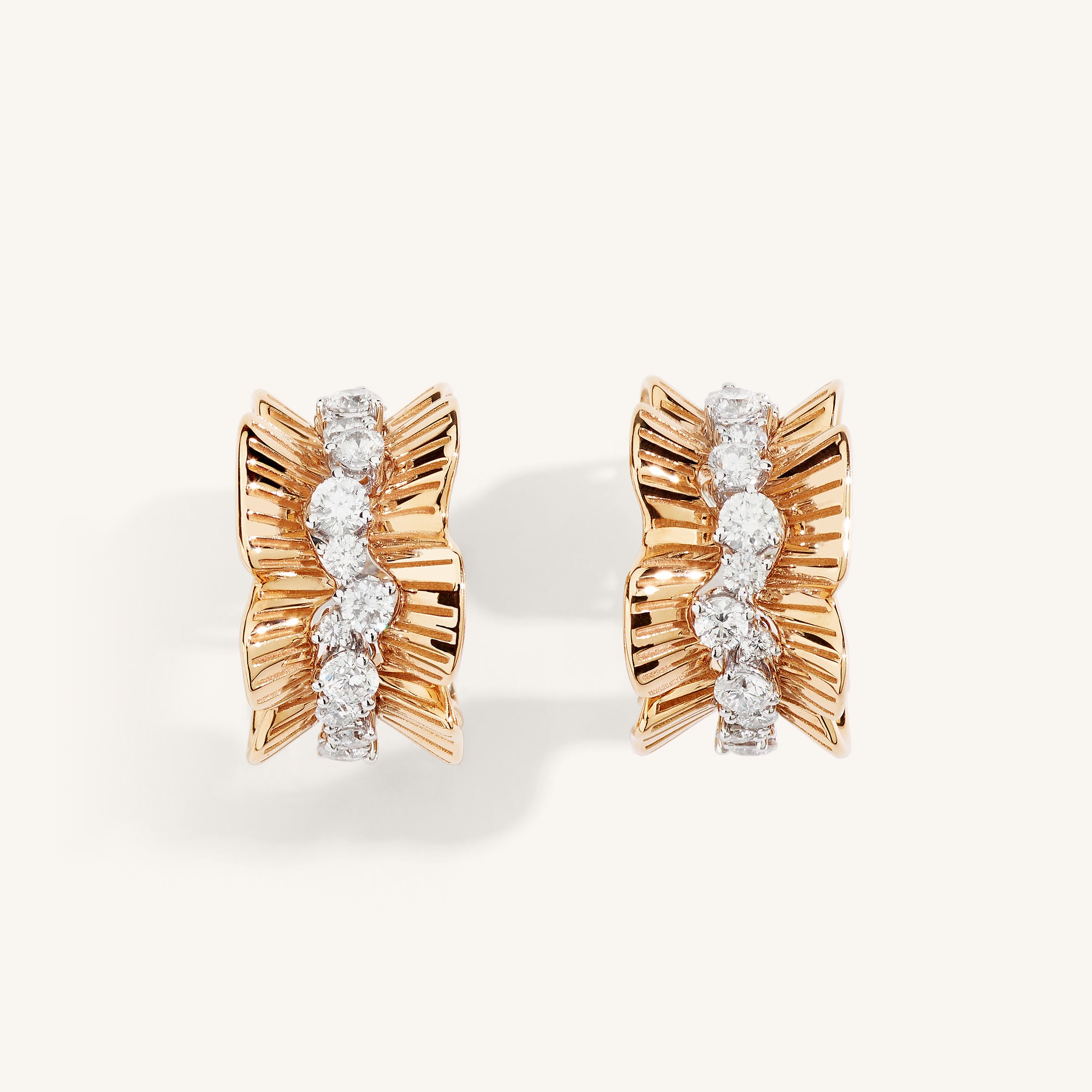 Rays of Sun earrings with white diamonds