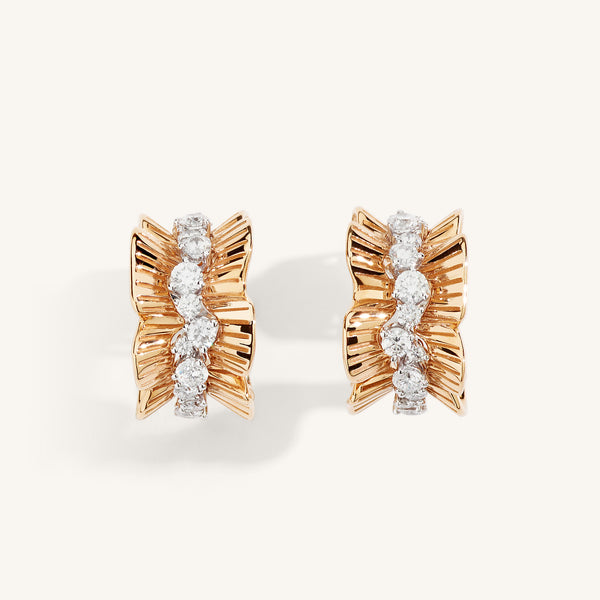 Rays of Sun earrings with white diamonds