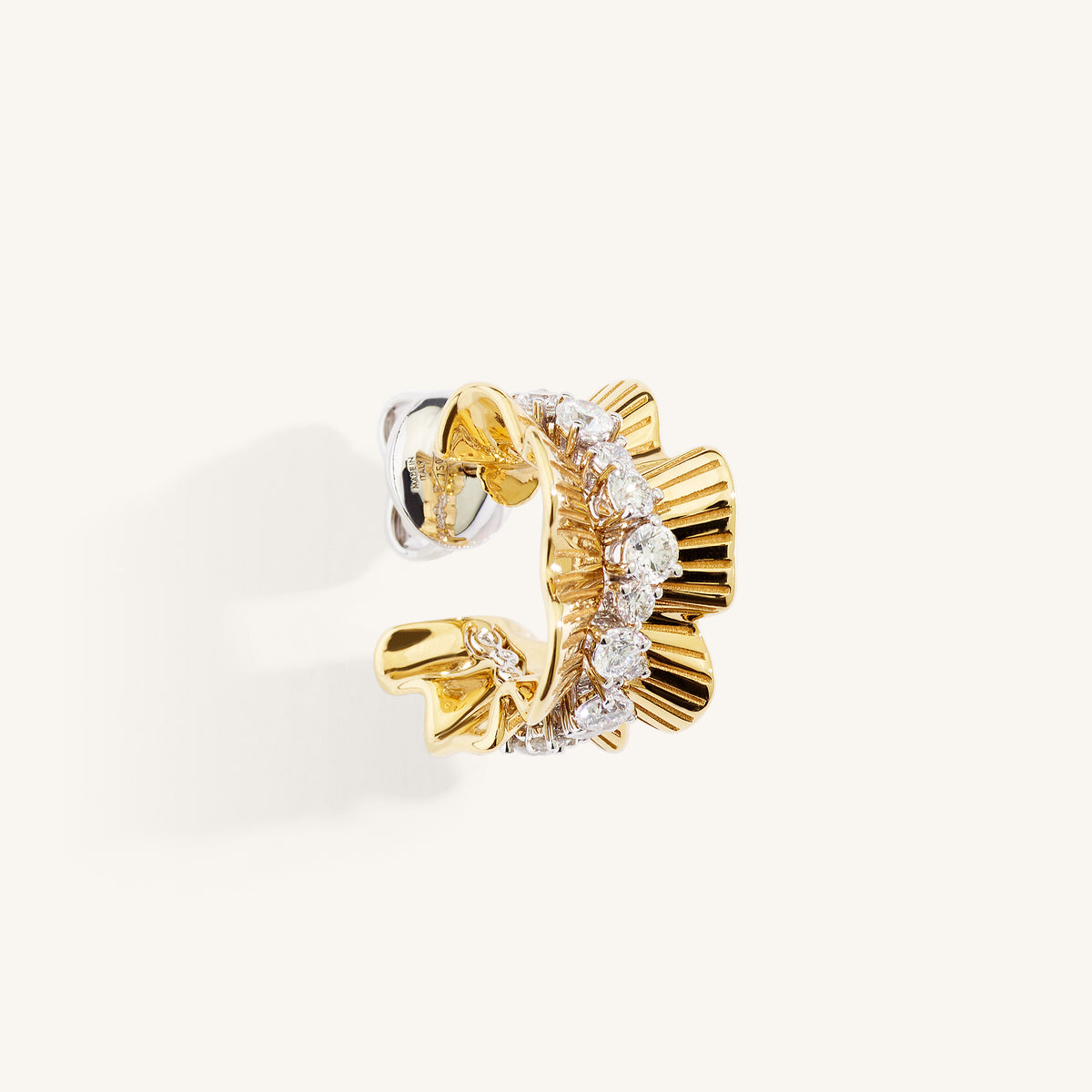 Sun With Diamond Rays Rays of Sun earrings with white diamonds