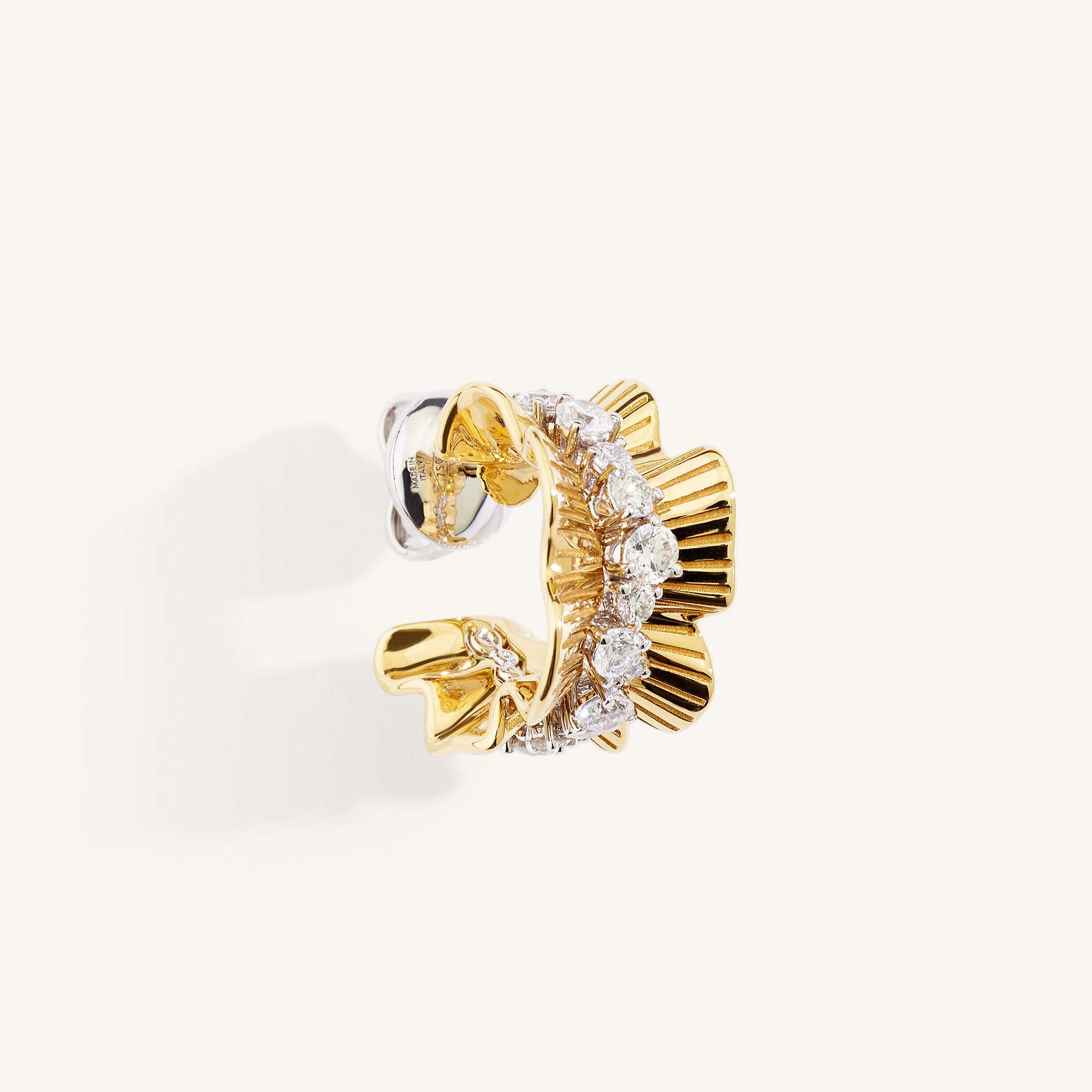 Rays of Sun earrings with white diamonds