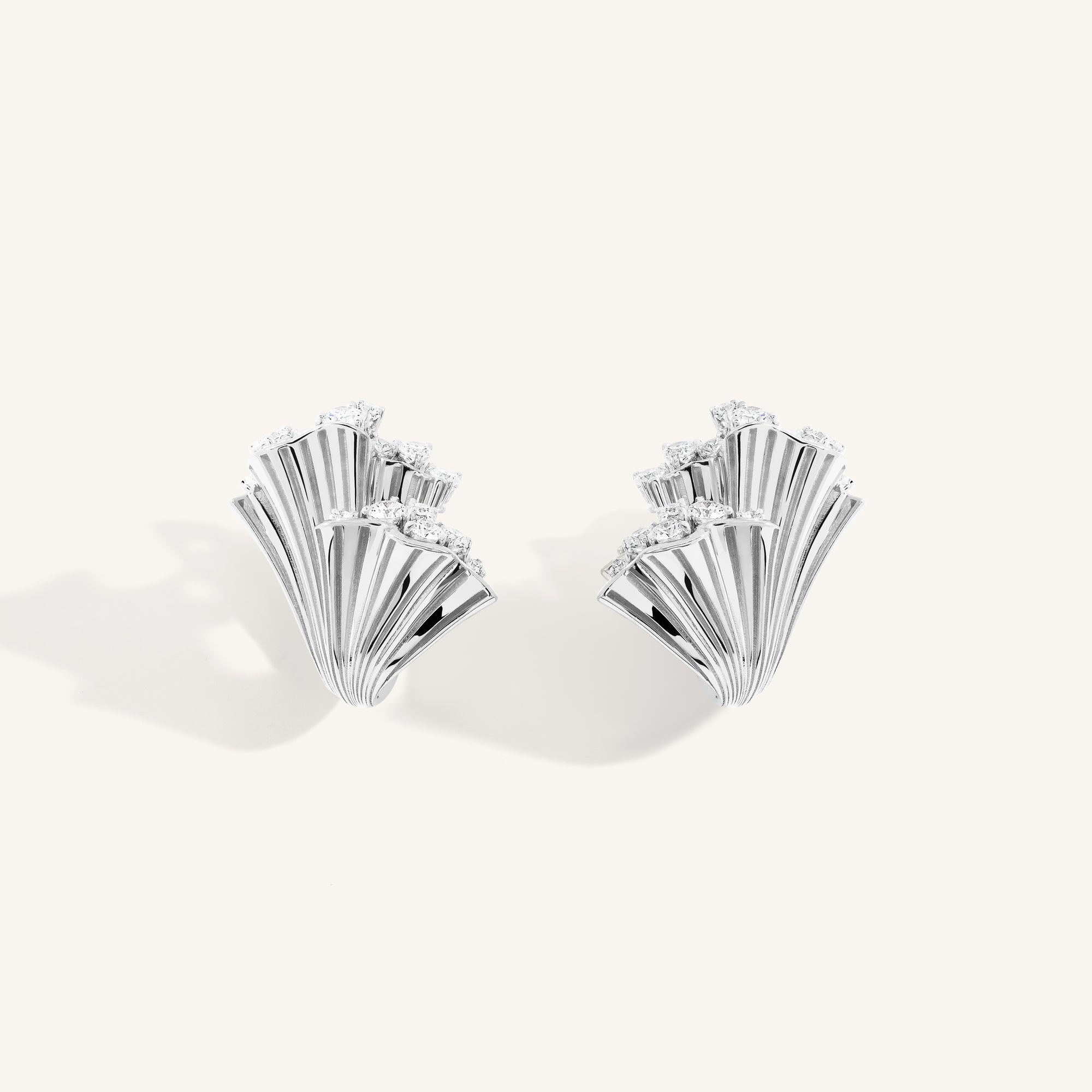 Rays of Sun earrings with white diamonds