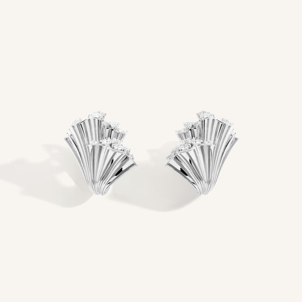 Rays of Sun earrings with white diamonds