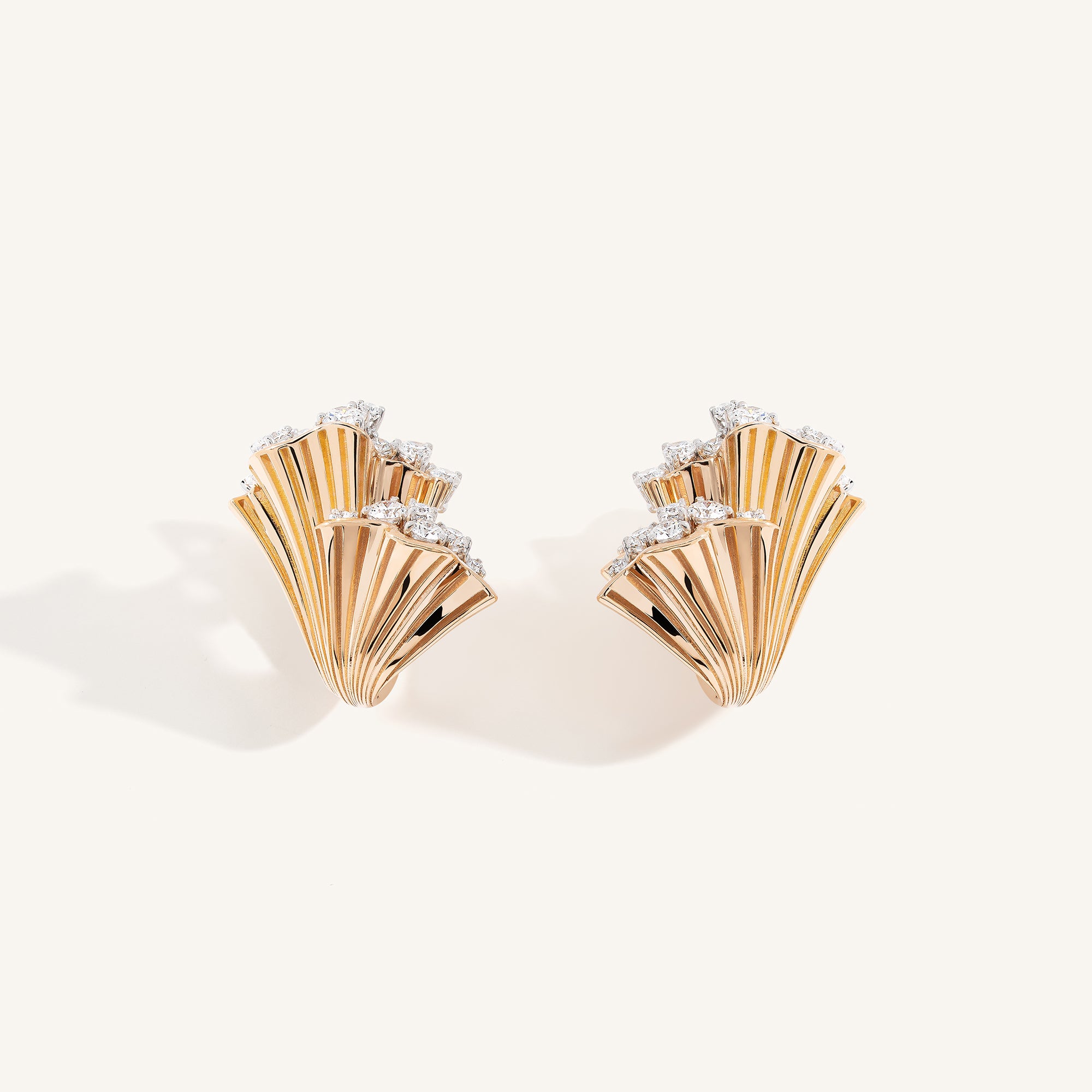 Sun With Diamond Rays Rays of Sun earrings with white diamonds