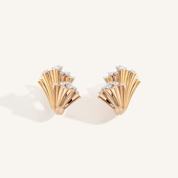 Rays of Sun earrings with white diamonds