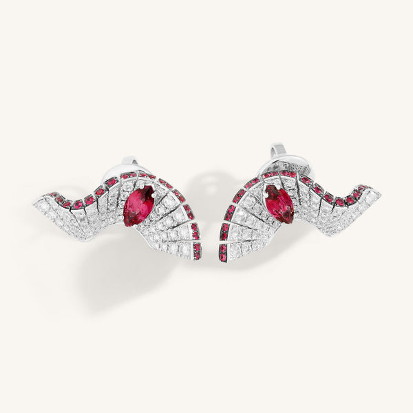 Abissi earrings with rubies