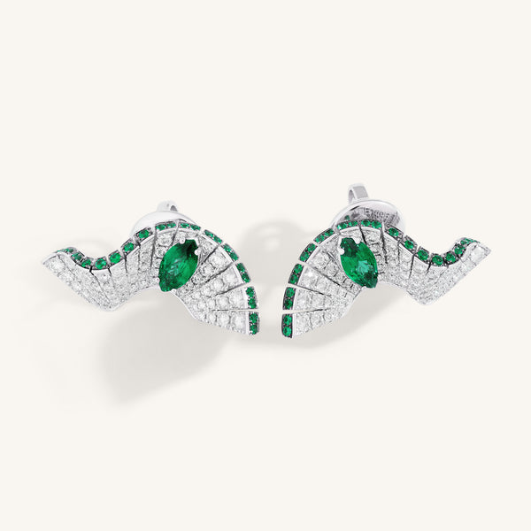 Abissi earrings with emeralds