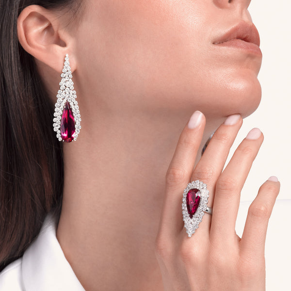 Incanto earrings with rubellite