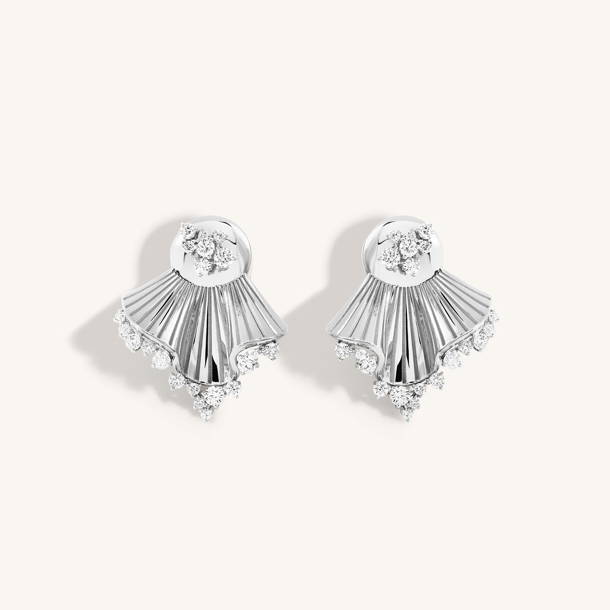 Rays of Sun earrings with white diamonds