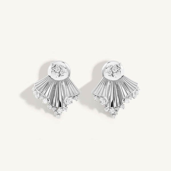 Rays of Sun earrings with white diamonds