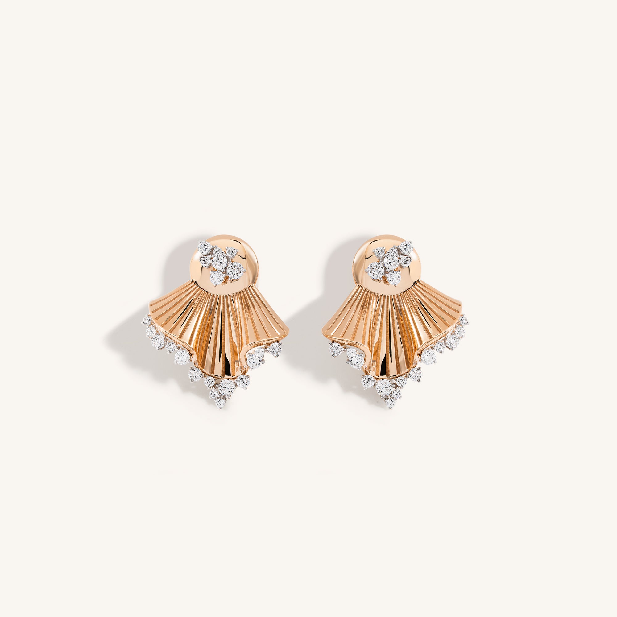 Rays of Sun earrings with white diamonds