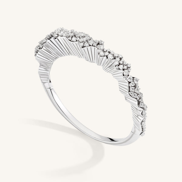 Rays of Sun bangle with white diamonds