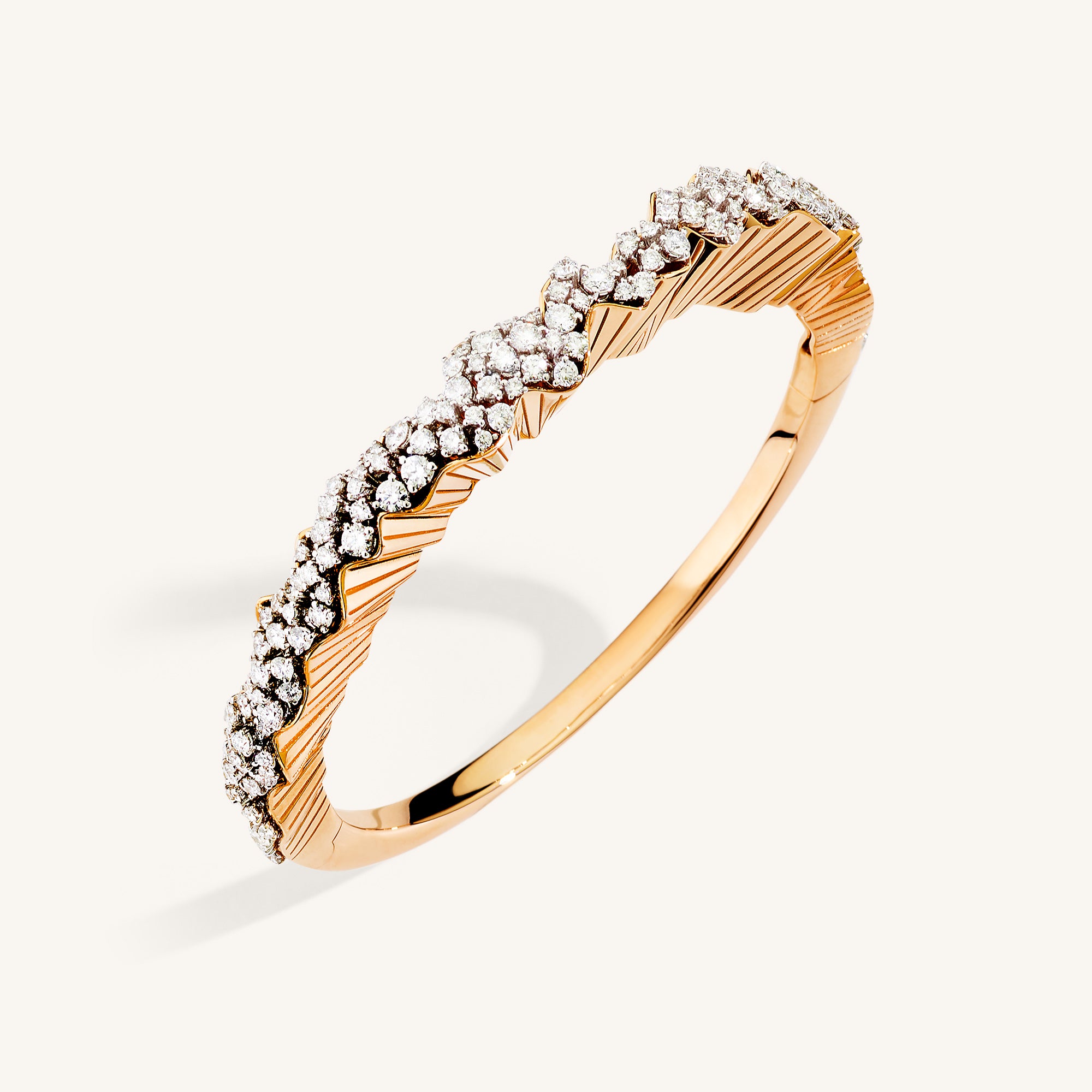 Rays of Sun bangle with white diamonds