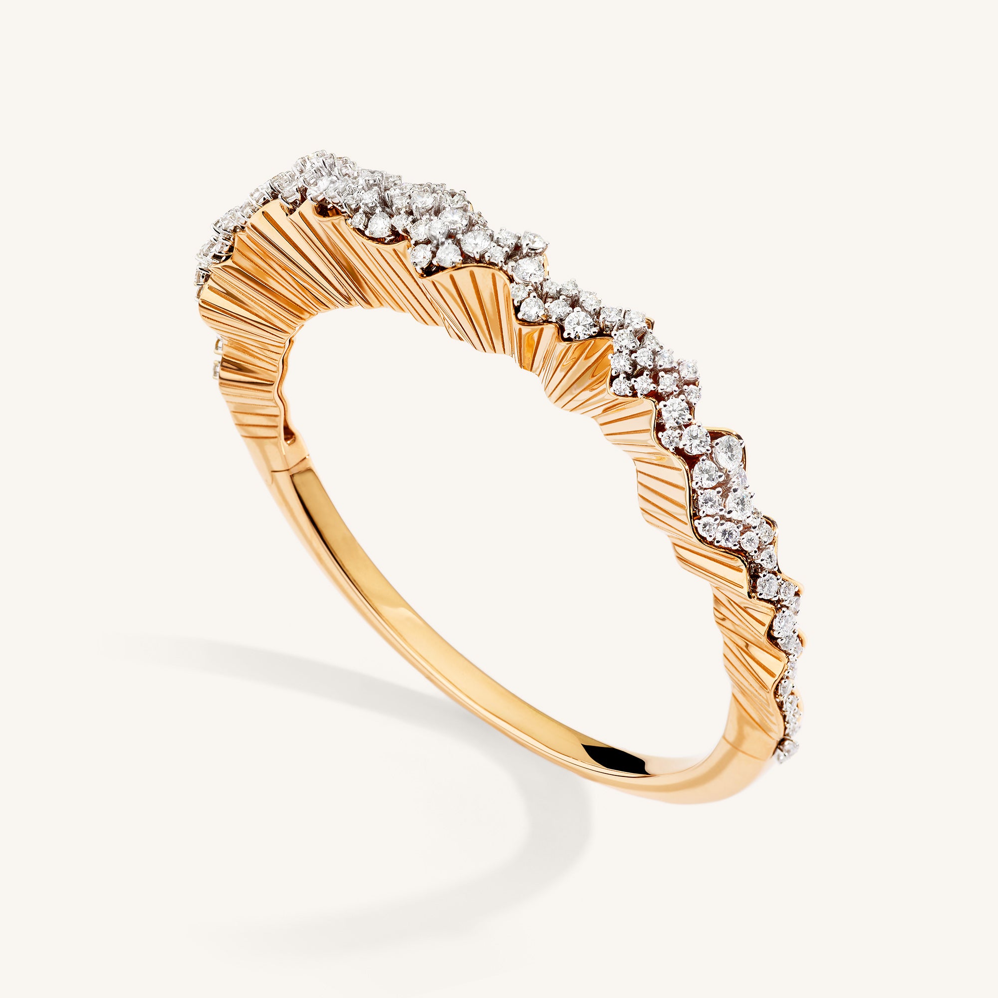 Rays of Sun bangle with white diamonds