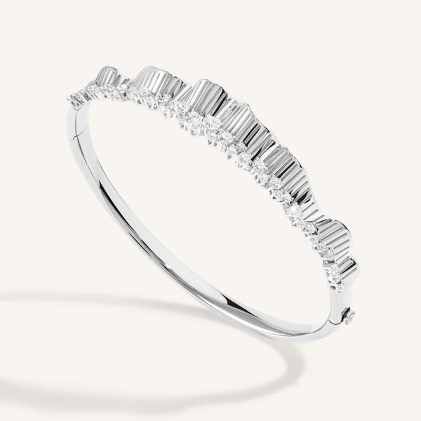 Rays of Sun bangle with white diamonds