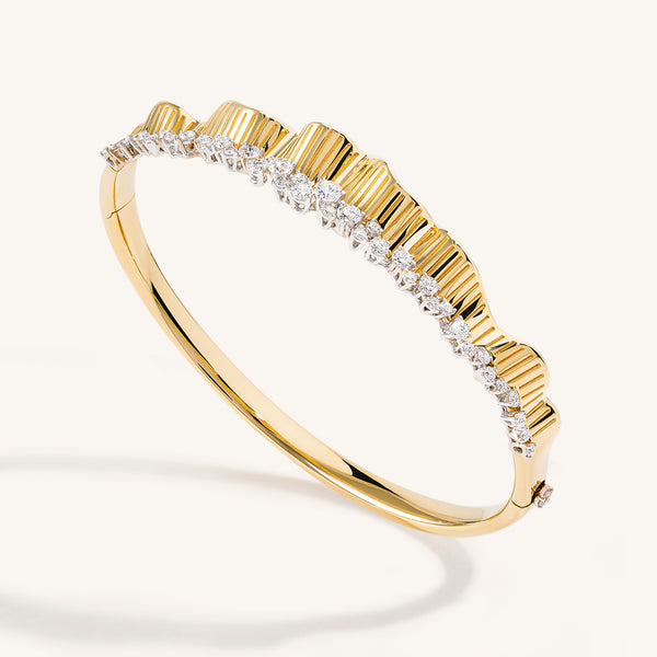 Rays of Sun bangle with white diamonds