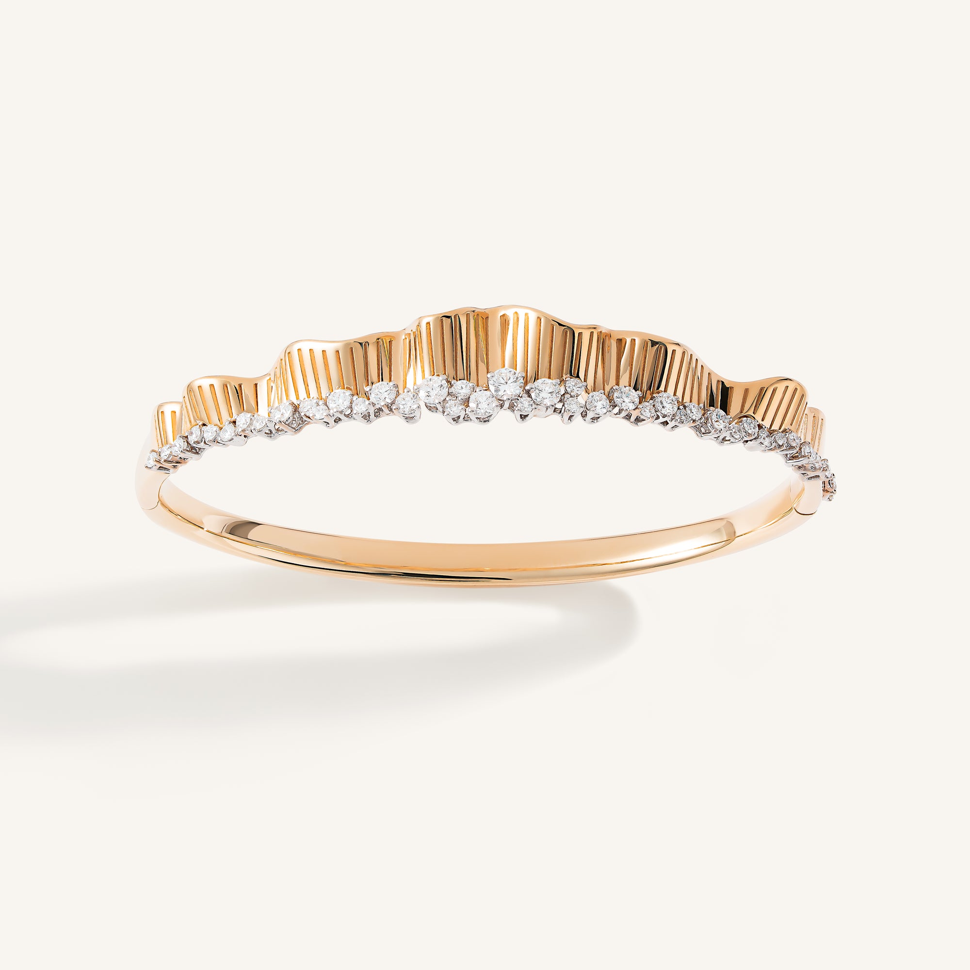 Rays of Sun bangle with white diamonds