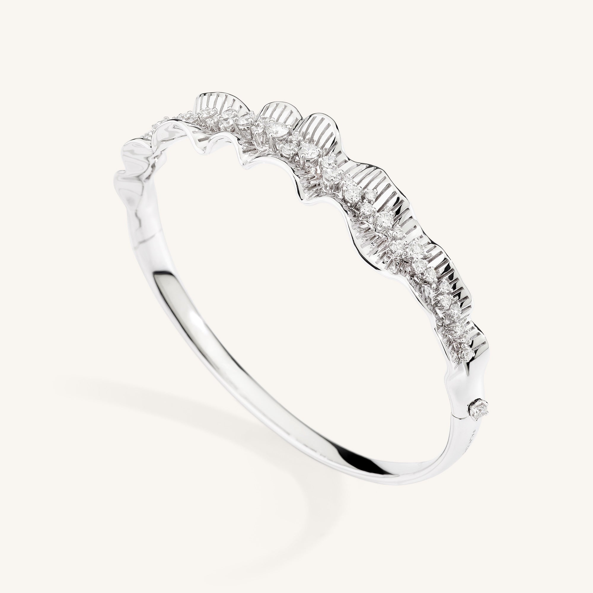 Rays of Sun bangle with white diamonds