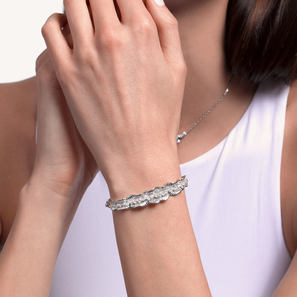 Rays of Sun bangle with white diamonds